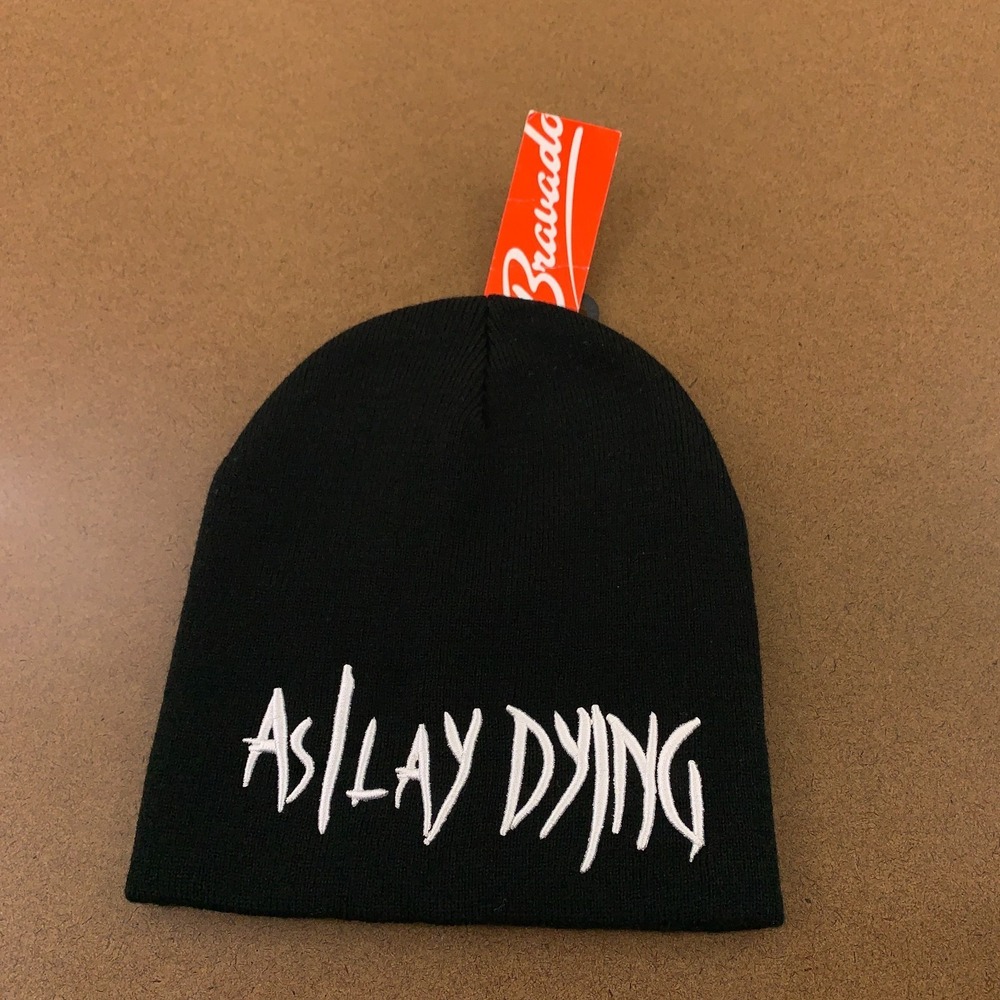 Bravado Adult One Size Black As I Lay Dying Logo White Embroidered Beanie NWT